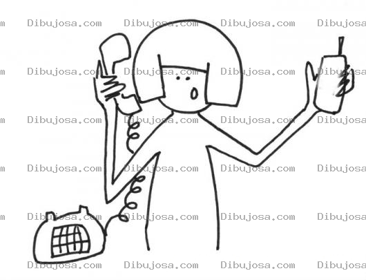 Dibujo para colorear Telefono De Casa Y Telefono Celular Para Pintar Y Colorear
