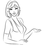 Dibujo para colorear Chica De Call Center Para Pintar Y Colorear Secretaria Recepcionista De Atencion Al Cliente Y Servicio Al Cliente