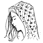 Dibujo para colorear Dibujo De Mujer Con Manto En La Cabeza Para Pintar Y Colorear