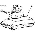 Dibujo para colorear Dibujo De Tigre En Tanque De Guerra Para Pintar Y Colorear