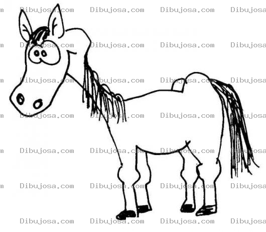 Dibujo para colorear Ibujo De Caballito Feo Y Caderudo Para Pintar Y Colorear Caballo Tontito