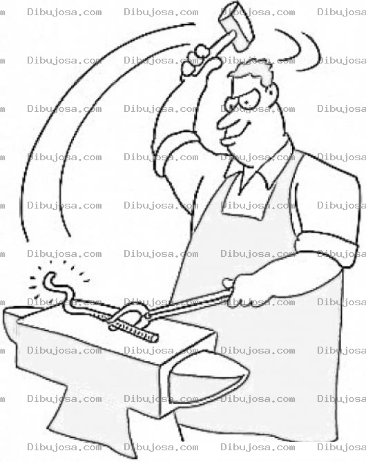 Dibujo para colorear Herrerria Y Enderezado Dibujo De Herrero Enderezando Una Espada Para Pintar Y Colorear