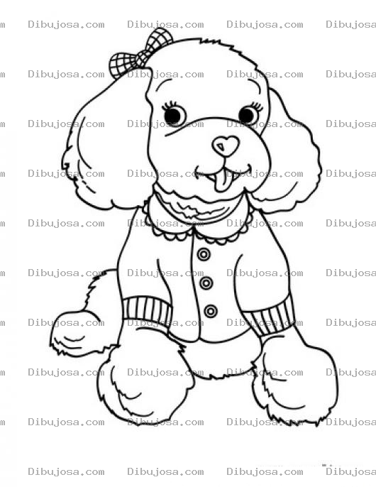 Dibujo para colorear Dibujo De Perrita Con Sueter Para Pintar Y Colorear Chuchita Con Sweater
