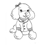 Dibujo para colorear Dibujo De Perrita Con Sueter Para Pintar Y Colorear Chuchita Con Sweater