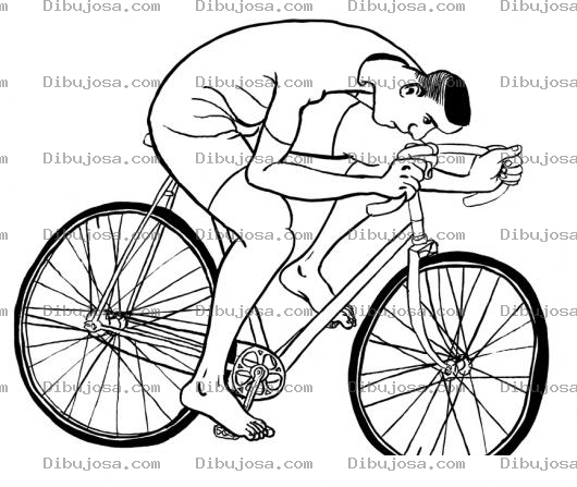 Dibujo para colorear Ciclista Pedaleando Descalzo Para Pintar Y Colorear Dibujo De Bicicletista Autista