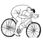 Dibujo para colorear Ciclista Pedaleando Descalzo Para Pintar Y Colorear Dibujo De Bicicletista Autista