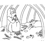 Dibujo para colorear Jonasjonas Dibujo De Jonas Orando Dentro Del Estomado Del Gran Pez Para Pintar Y Colorear