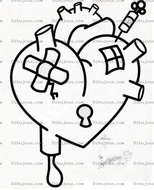 Dibujo para colorear Dibujo De Corazon Enfermo Para Pintar Y Colorear