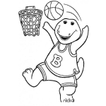 Dibujo para colorear Ibujo De Barney Jugando Basketball Para Pintar Y Colorear A Barney Basquetbolista