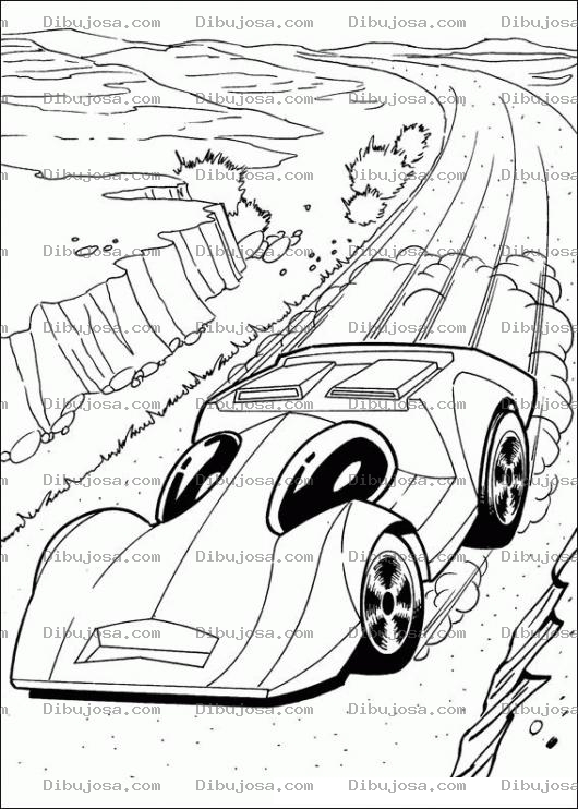Dibujo para colorear Carrera De Autos En El Desierto Para Pintar Y Colorear