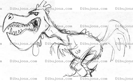 Dibujo para colorear Gallo Dinosaurio Dibujo De Gallina Dinosaurio Para Pintar Y Colorear