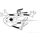 Dibujo para colorear Dibujo De Tribilin Con Pelotazo De Futbol En El Estomago Para Colorear