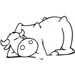 Dibujo para colorear Vaca Echada Dibujo De Vaca Durmiendo Para Pintar Y Colorear Vaquita Cansada