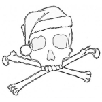 Dibujo para colorear Calavera De Santaclaus Para Pintar Y Colorear Osamenta De Santa Claus