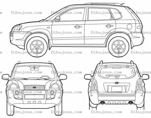 Dibujo para colorear Dibujo De Hyundai Tucson Viejita Para Pintar Y Colorear