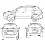 Dibujo para colorear Dibujo De Hyundai Tucson Viejita Para Pintar Y Colorear