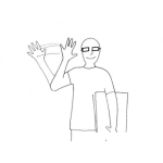 Dibujo para colorear Estudiante Saludando Para Pintar Y Colorear