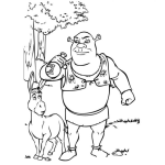 Dibujo para colorear Colorear a Shrek con la posima