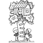Dibujo para colorear Casaenarbol Dibujo De Casita De Ninos Sobre Un Arbolito Para Pintar Y Colorear Casa En Arbol