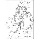 Dibujo para colorear Dibujo De Novia Enamorada De Su Novio Para Pintar Y Colorear