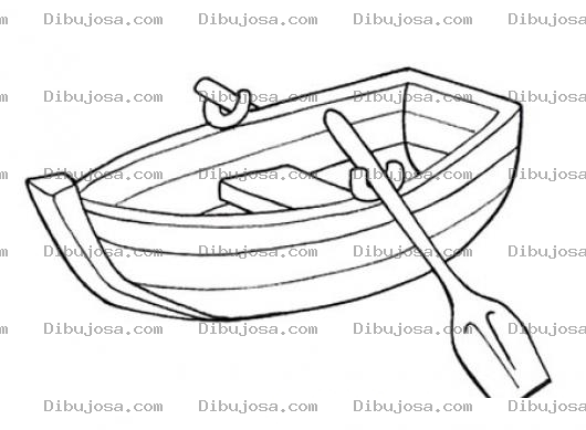 Dibujo para colorear Dibujo De Bote Con Remos Para Pintar Y Colorear Lanchita De Madera