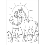 Dibujo para colorear Colorear al Principe y al caballo de Shrek