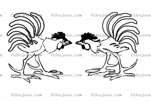 Dibujo para colorear Pelea De Gallos Dibujo De Gallos Peleando Para Pintar Y Colorear Gallitos De Pelea