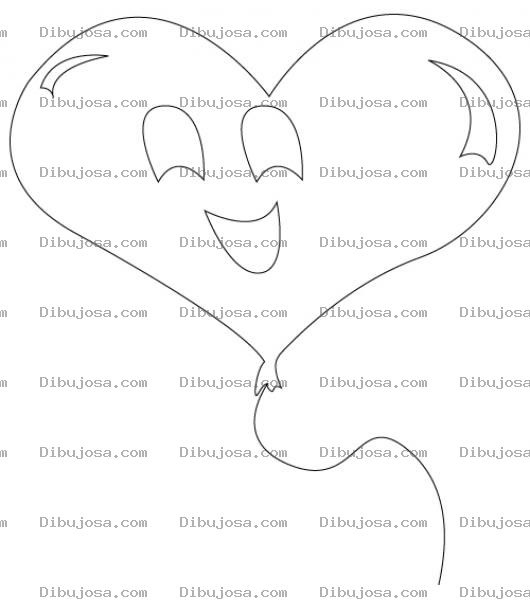 Dibujo para colorear Colorear Globo de Corazon