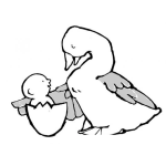 Dibujo para colorear Dibujo De Patito Con Un Bebe Recien Nacido En Un Cascaron Para Pintar Y Colorear Al Bebito Feo