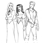 Dibujo para colorear Principe Con Dos Princesas Para Pintar Y Colorear