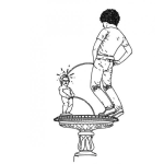 Dibujo para colorear Guerra De Orines Dibujo De Un Nino Orinando Sobre Una Estatua Para Pintar Y Colorear Una Guerra De Miados Guerra De Pipi O Guerra De Bish