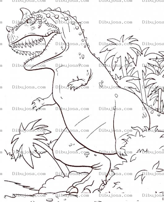 Dibujo para colorear Colorear Dinosaurio En La Selva