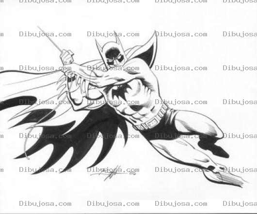 Dibujo para colorear Dibujo De Batman Colgado De Una Leana Para Pintar Y Colorear