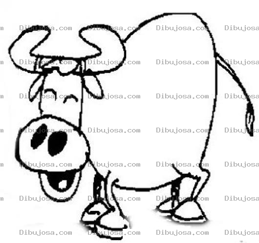 Dibujo para colorear Colorear Vaca Riendo