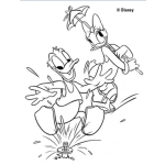 Dibujo para colorear El pato donald y la pata daisy