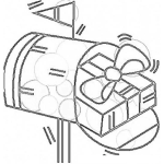 Dibujo para colorear Colorear Regalo Dentro De Buzon De Correos