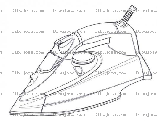 Dibujo para colorear Dibujo De Un Plancha De Vapor Para Pintar Y Colorear