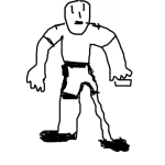 Dibujo para colorear Colorear Hombre Con Poliomelitis