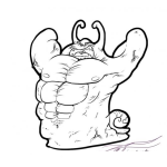 Dibujo para colorear Caracol Musculoso Para Pintar Y Colorear Caracol Con Anabolicos Y Esteroides