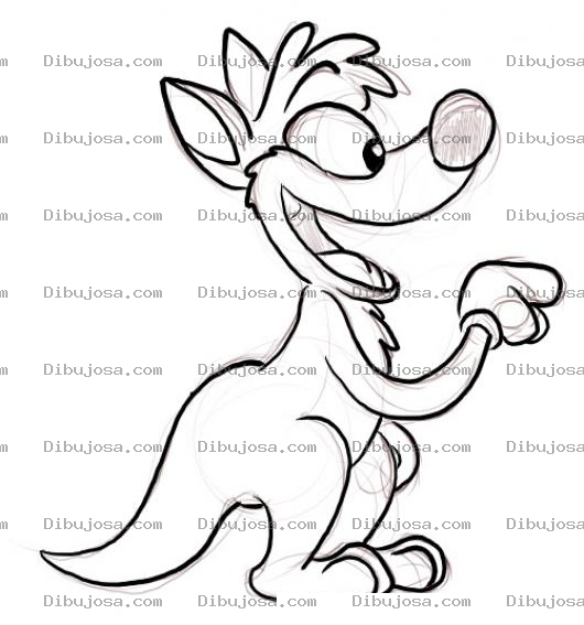 Dibujo para colorear Dibujo De Cangurito Senalando Con Un Dedo Para Pintar Y Colorear