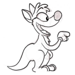 Dibujo para colorear Dibujo De Cangurito Senalando Con Un Dedo Para Pintar Y Colorear