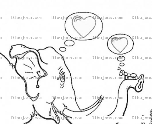 Dibujo para colorear Nada De Que Gracias Abajo El Calzoncito Dibujo Del Elefante Y La Hormiga Para Pintar Y Colorear