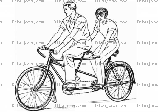 Dibujo para colorear Colorear Bicicleta De Dos Plazas