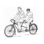 Dibujo para colorear Colorear Bicicleta De Dos Plazas