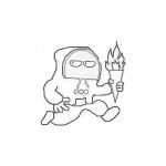 Dibujo para colorear Colorear Encapuchado Corriendo Con Antorcha De Juegos Olimpicos