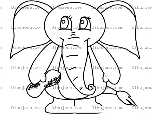 Dibujo para colorear Colorear Elefante Con Mani