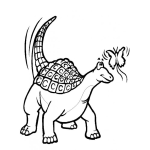 Dibujo para colorear Colorear Dinosaurio Con Mariposa