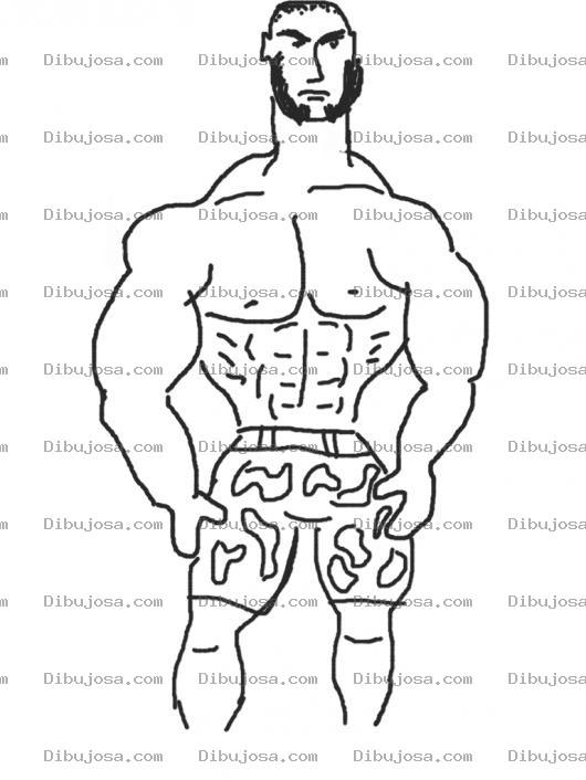 Dibujo para colorear Colorear Dibujo De Hombre Musculoso