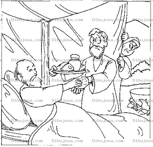 Dibujo para colorear Dibujo De La Bendicion De Jacob Para Pintar Y Colorear