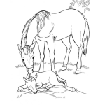 Dibujo para colorear Dibujo De Yegua Con Su Potrillo Para Pintar Y Colorear Mama Caballa